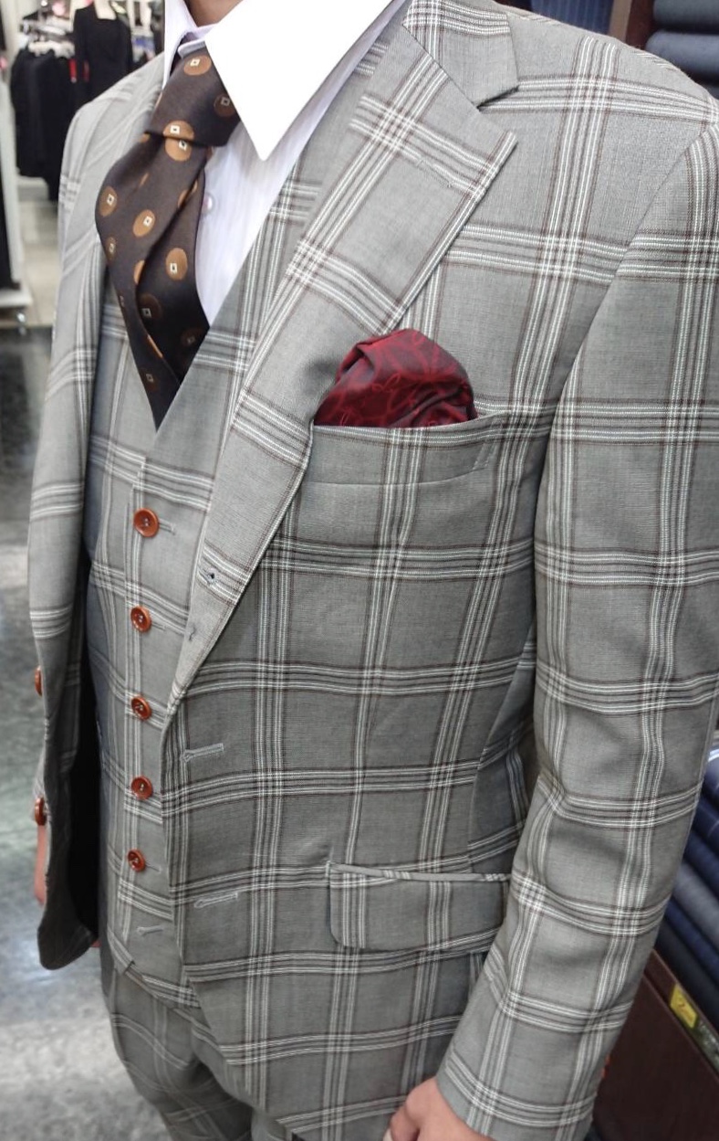 美品✨】オアグローリー チェック柄スーツ ウール 3ピース 成人式