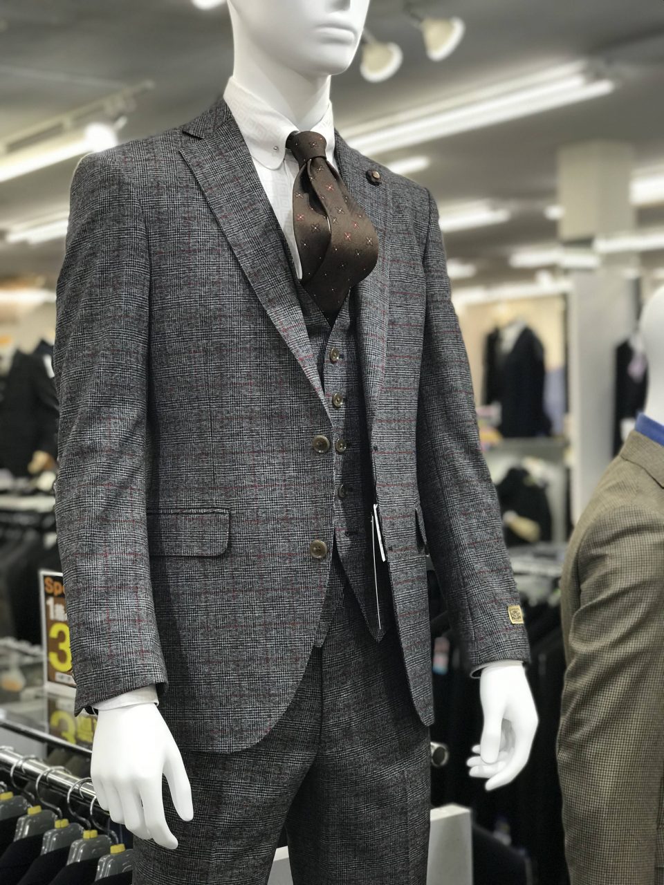 森の雑貨屋さん Dormeuil プリンスオブウェールズチェック 3Pスーツ